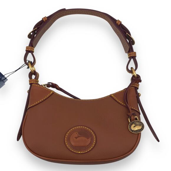 Dooney & Bourke All Weather Leather 3.0 Demi Shoulder Crescent Bag Caramel NWT - Picture 1 of 14